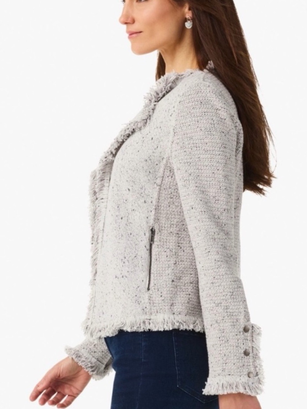 NIC+ZOE Tweed Knit Cardigan Jacket Blazer XL NWOT - Picture 3 of 11